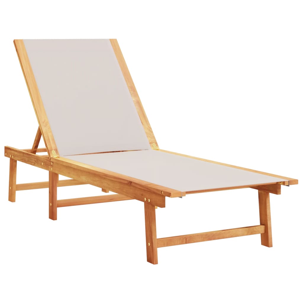 Lettini Prendisole 2 Pz E Tavolo Legno Acacia/Textilene