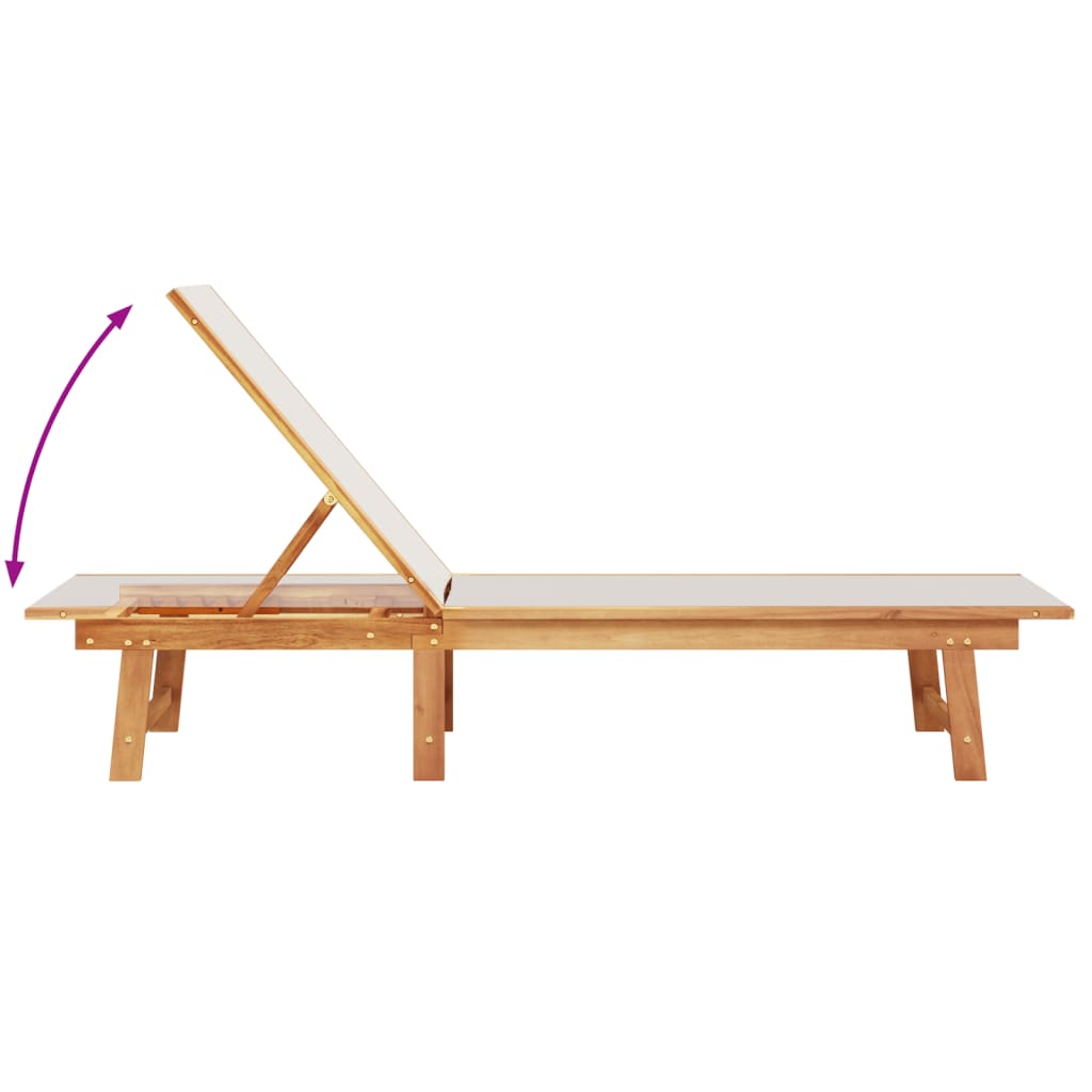 Lettini Prendisole 2 Pz E Tavolo Legno Acacia/Textilene