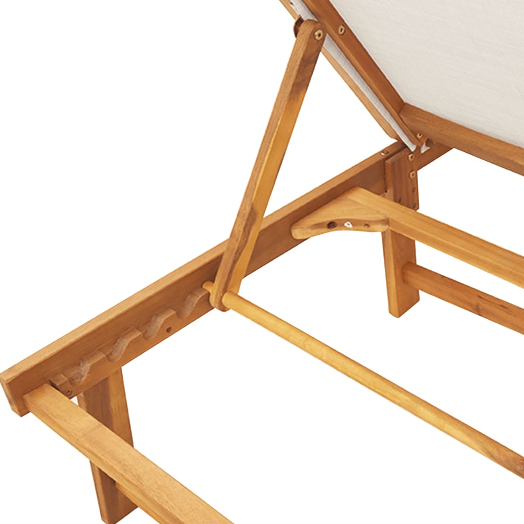 Lettini Prendisole 2 Pz E Tavolo Legno Acacia/Textilene