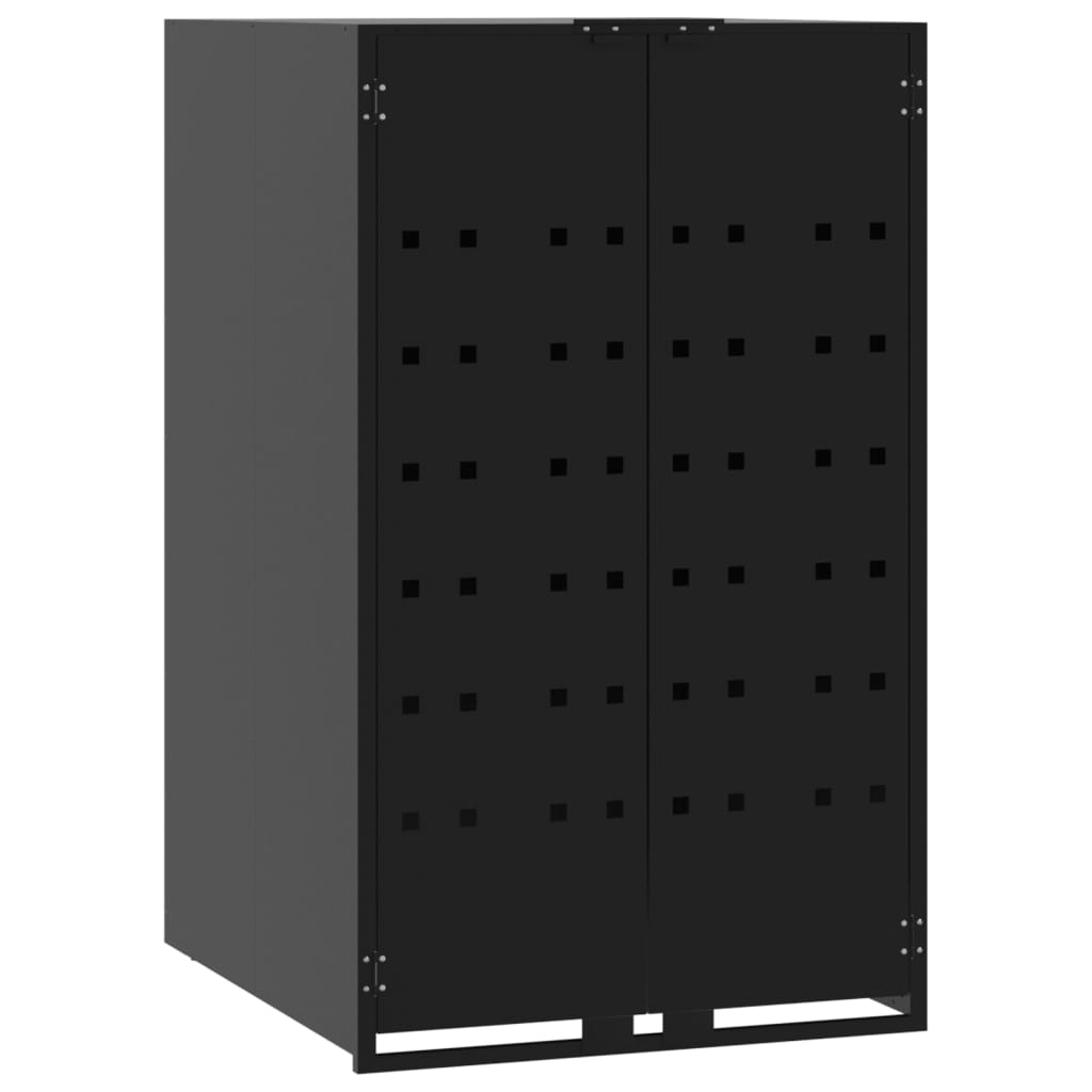 Copribidone Con Ruote Per 4 Bidoni Nera 276X79X117Cm In Acciaio