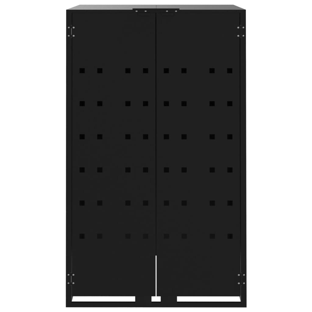 Copribidone Con Ruote Per 4 Bidoni Nera 276X79X117Cm In Acciaio