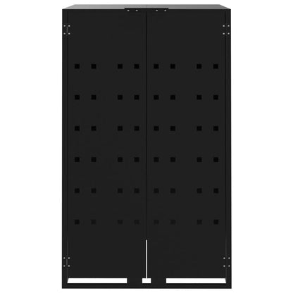 Copribidone Con Ruote Per 4 Bidoni Nera 276X79X117Cm In Acciaio