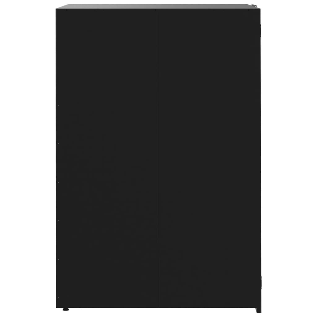 Copribidone Con Ruote Per 4 Bidoni Nera 276X79X117Cm In Acciaio