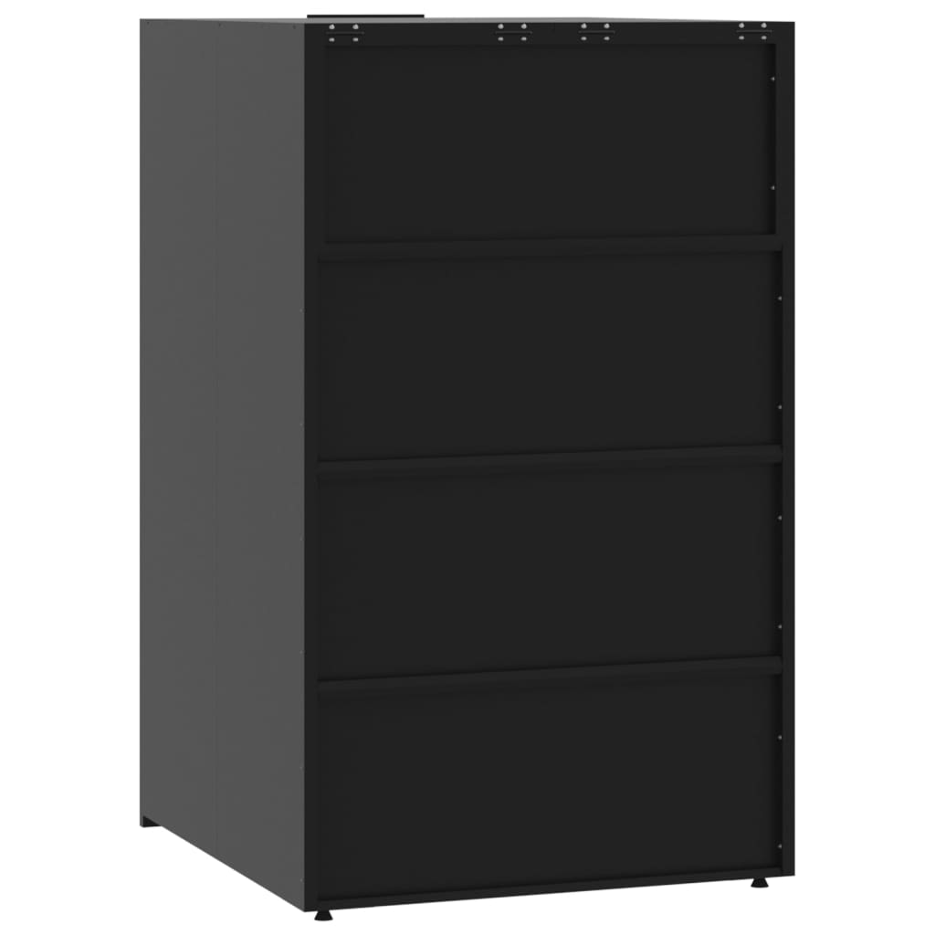 Copribidone Con Ruote Per 4 Bidoni Nera 276X79X117Cm In Acciaio