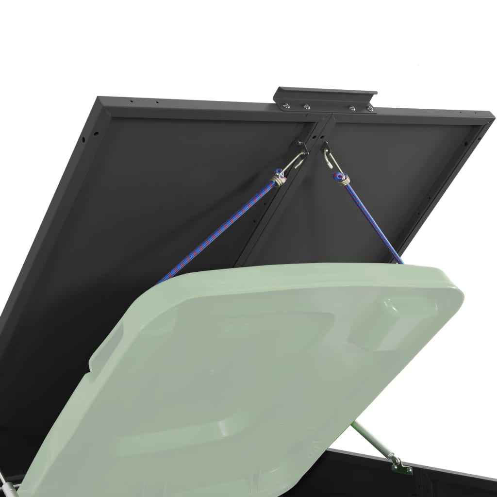 Copribidone Con Ruote Per 4 Bidoni Nera 276X79X117Cm In Acciaio