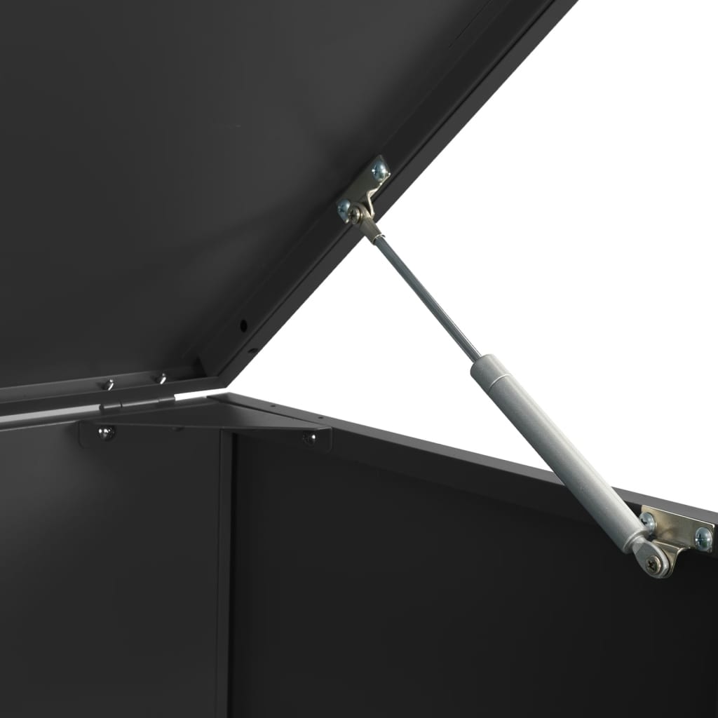Copribidone Con Ruote Per 4 Bidoni Nera 276X79X117Cm In Acciaio