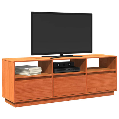 Mobile Tv Marrone Cera 140X37X50 Cm Legno Massello Di Pino