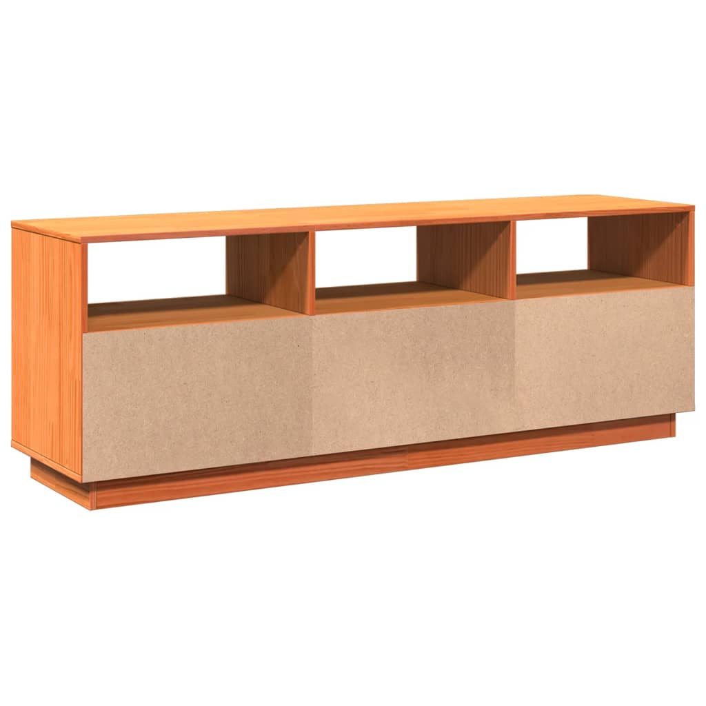 Mobile Tv Marrone Cera 140X37X50 Cm Legno Massello Di Pino