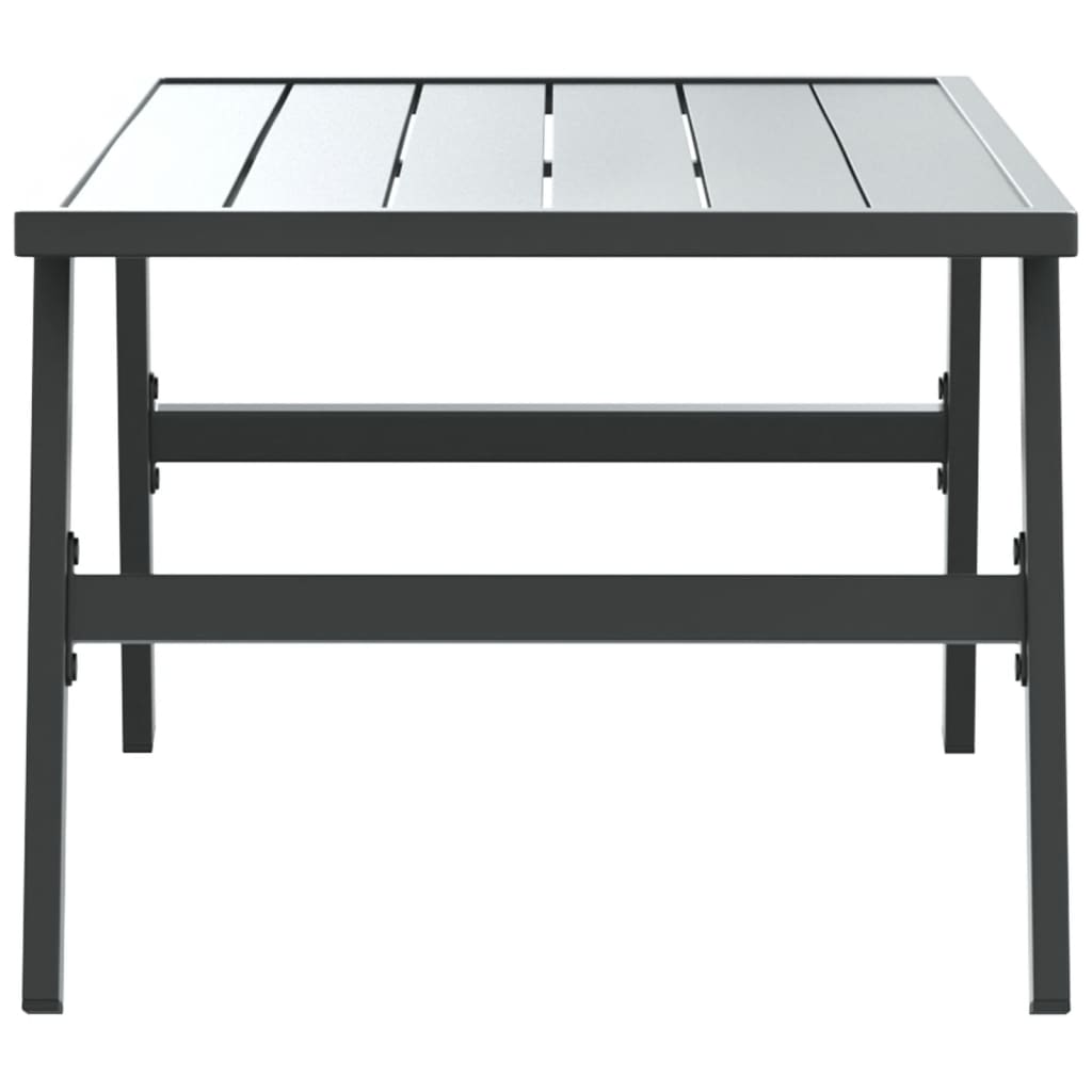 Tavolino Da Giardino Nero 90X45X35Cm Acciaio Verniciato Polvere