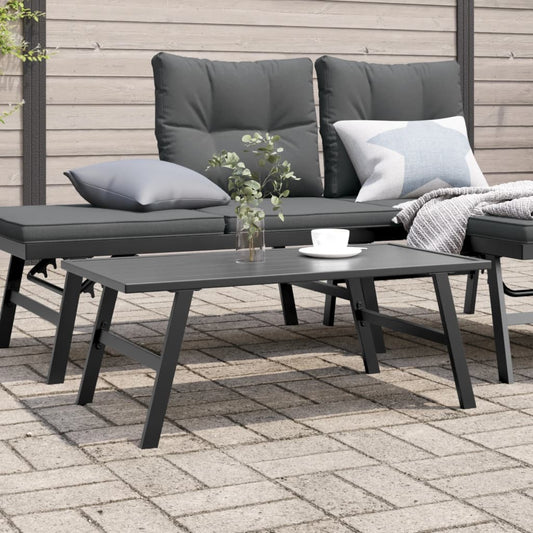 Tavolino Da Giardino Nero 90X45X35Cm Acciaio Verniciato Polvere