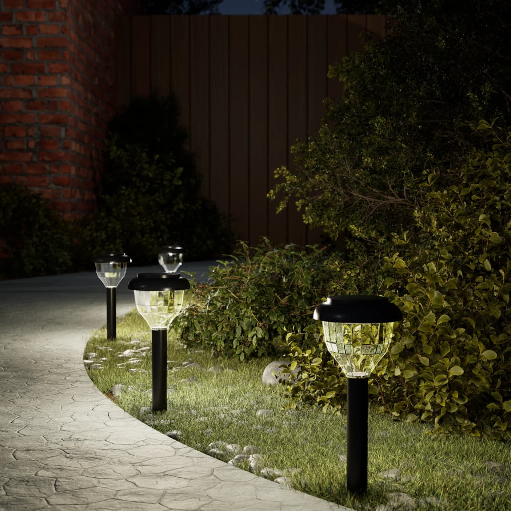 Luci Solari Per Percorsi Con Picchetti 4 Pz Ed Rgb Bianco Caldo