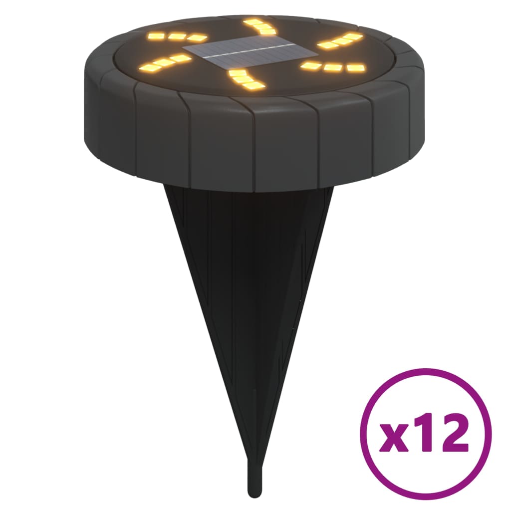 Luci Solari Da Terra Con Picchetti Da Esterno 12Pz Bianco Caldo