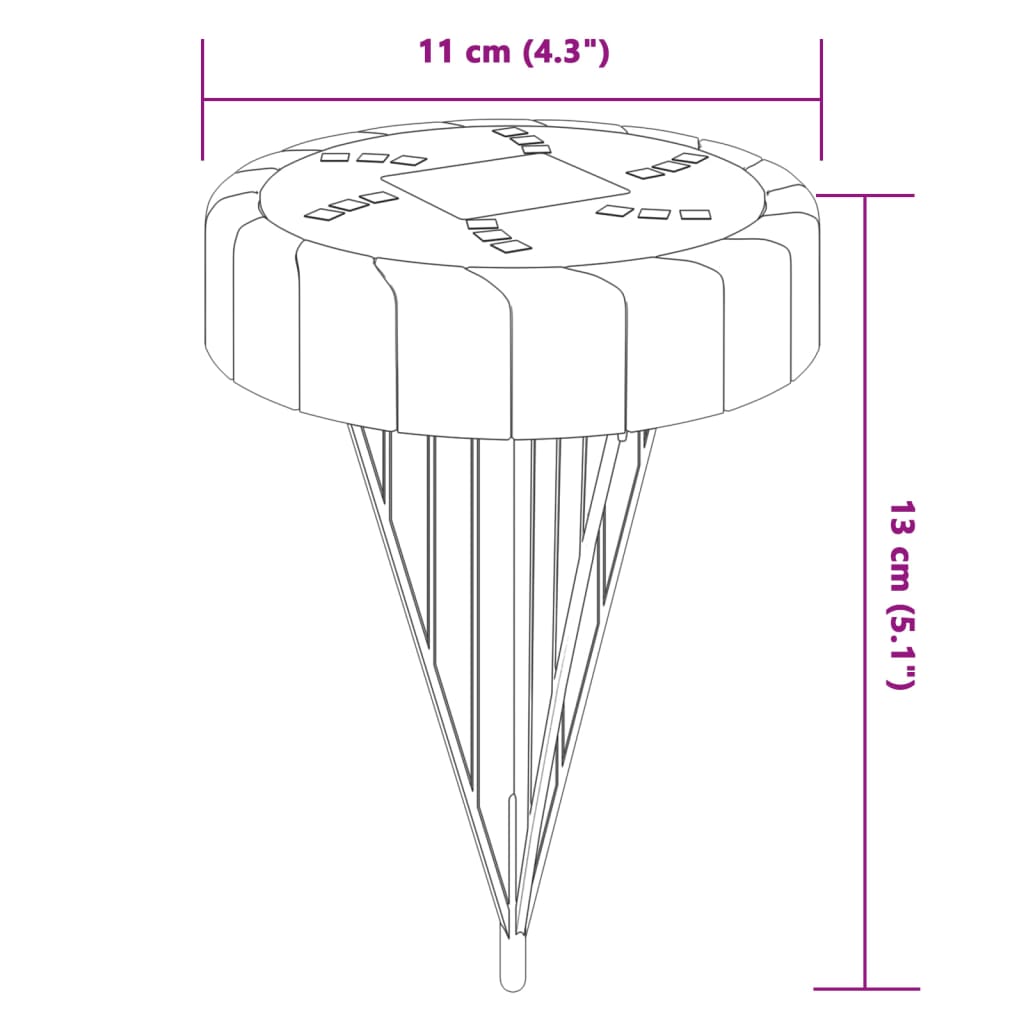 Luci Solari Da Terra Con Picchetti Da Esterno 12Pz Bianco Caldo