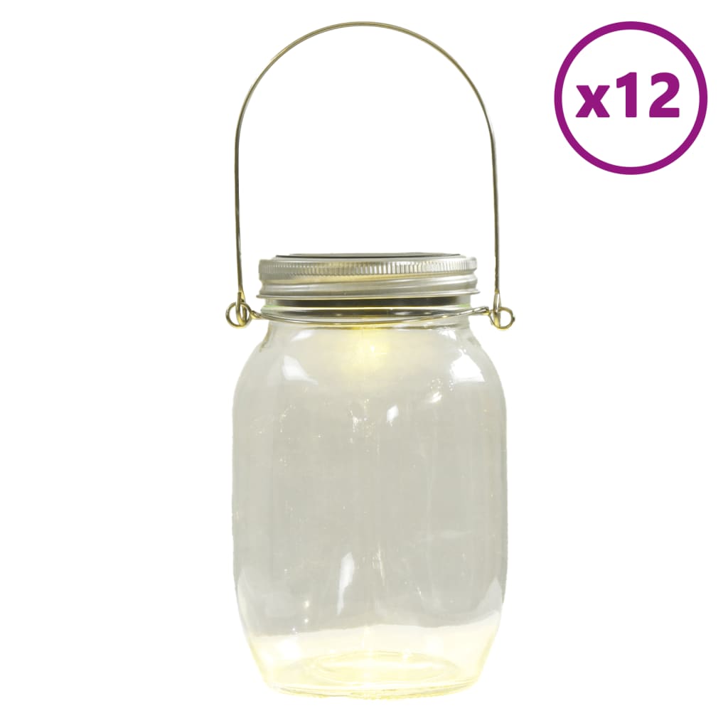 Lampada Solare In Vetro Da Esterno 12Pz Bianco Caldo