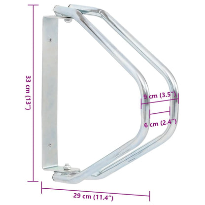 Supporto Per Bici A Parete 2 Pz In Acciaio Zincato