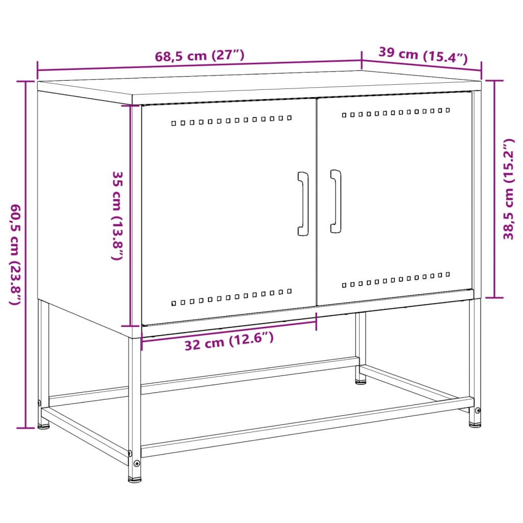 Mobile Tv 68,5X39X60,5 Cm In Acciaio