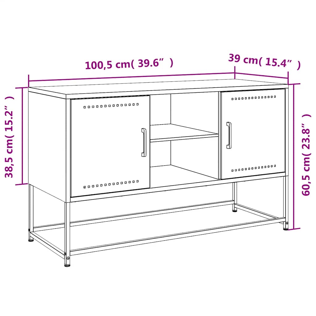 Mobile Tv 100,5X39X60,5 Cm In Acciaio