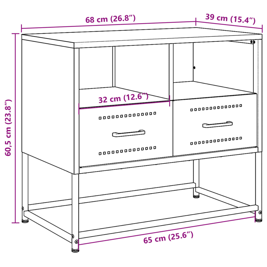Mobile Tv 68X39X60,5 Cm In Acciaio