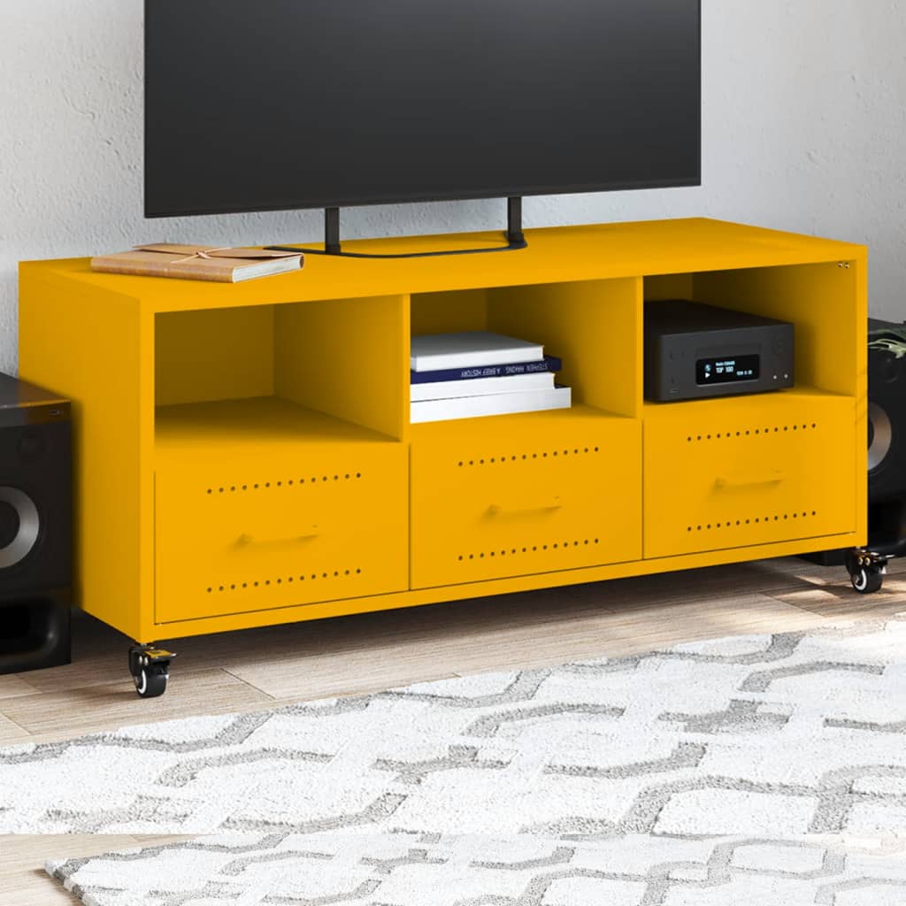 Mobile Tv Senape 100,5X39X43,5 Cm In Acciaio