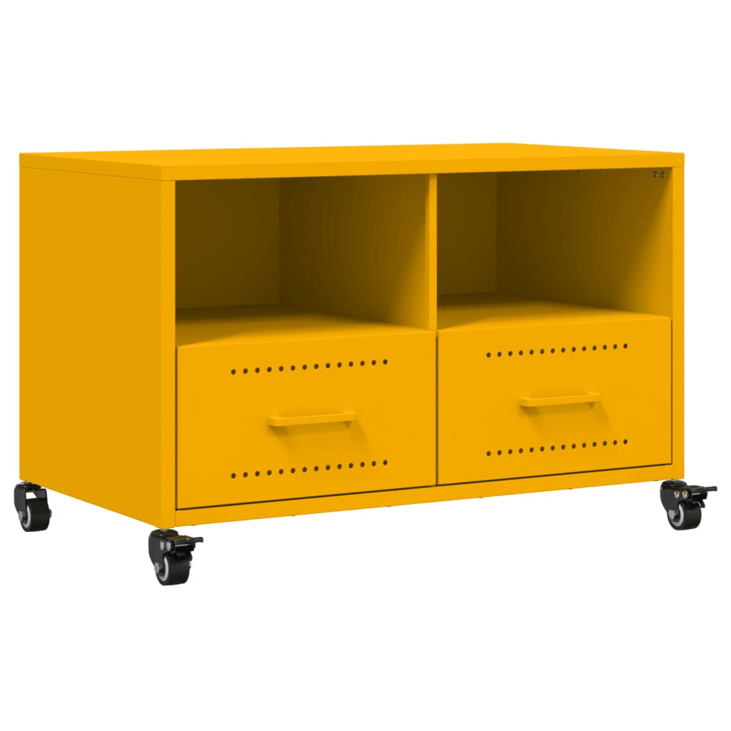 Mobile Tv Senape 68X39X43,5Cm Acciaio Laminato A Freddo