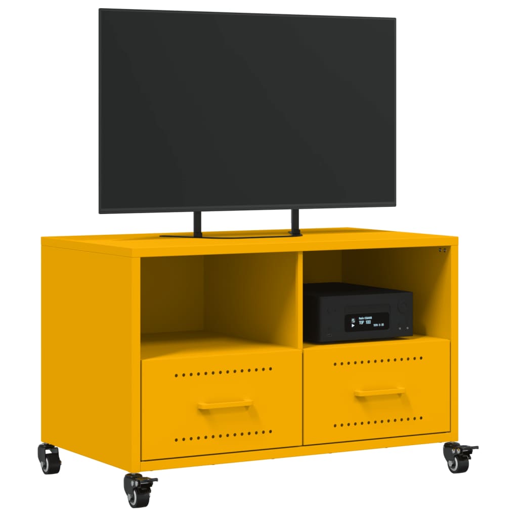 Mobile Tv Senape 68X39X43,5Cm Acciaio Laminato A Freddo