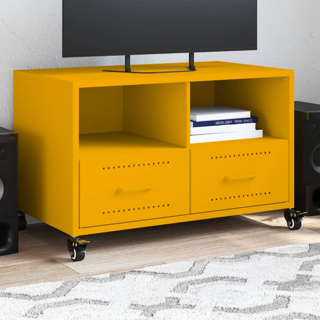 Mobile Tv Senape 68X39X43,5Cm Acciaio Laminato A Freddo