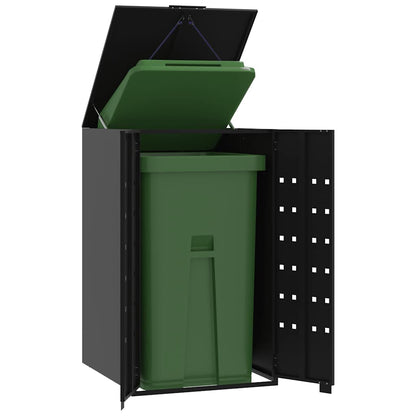 Copribidone Con Ruote Per 4 Bidoni Nera 276X79X117Cm In Acciaio