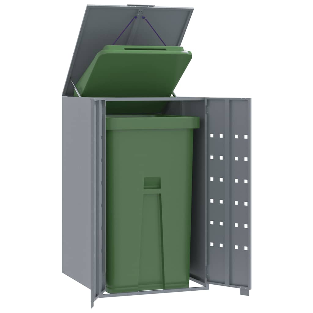Copribidone Con Ruote Per 4 Bidoni Nera 276X79X117Cm In Acciaio