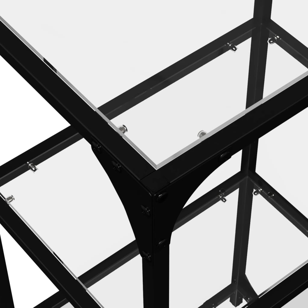 Scaffale Con Piano In Vetro 40X30X95Cm In Acciaio