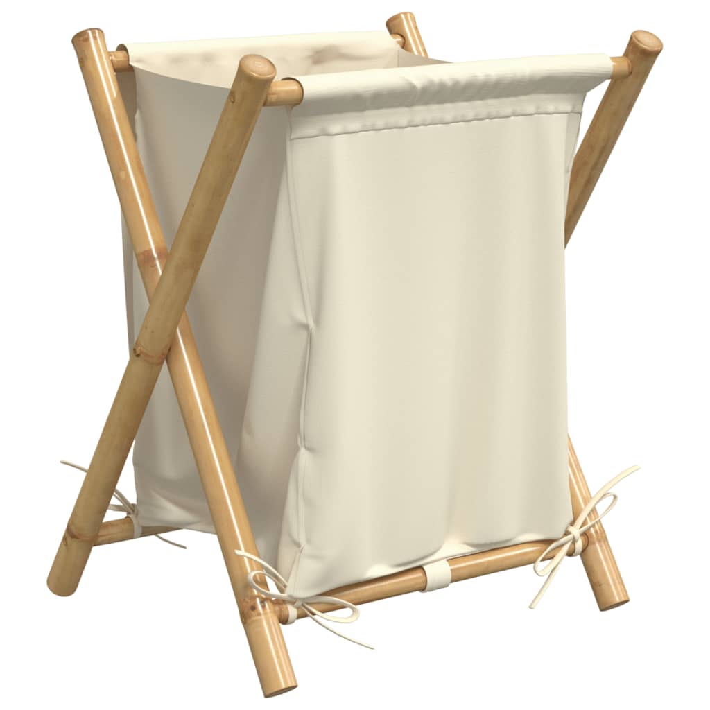Cesto Per Biancheria Bianco Crema 45X55X63,5 Cm In Bambù