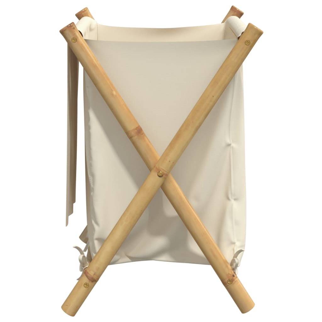 Cesto Per Biancheria Bianco Crema 45X55X63,5 Cm In Bambù