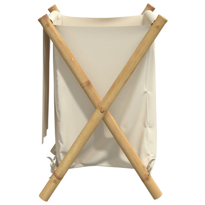 Cesto Per Biancheria Bianco Crema 45X55X63,5 Cm In Bambù