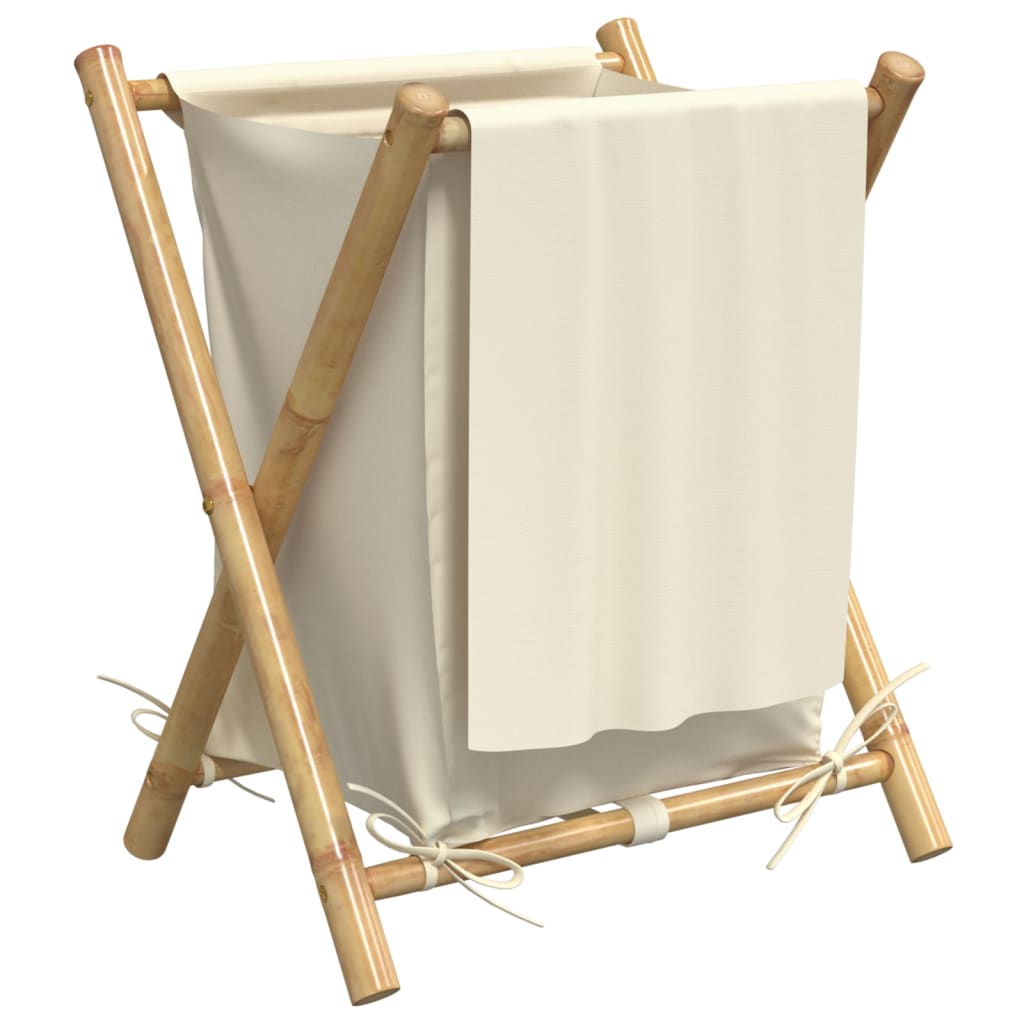 Cesto Per Biancheria Bianco Crema 45X55X63,5 Cm In Bambù