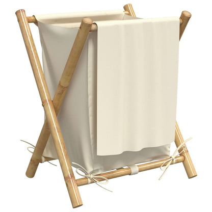 Cesto Per Biancheria Bianco Crema 45X55X63,5 Cm In Bambù