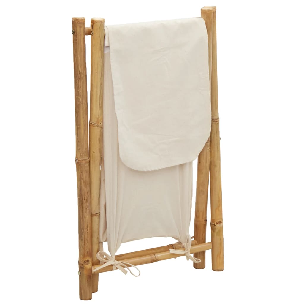 Cesto Per Biancheria Bianco Crema 45X55X63,5 Cm In Bambù