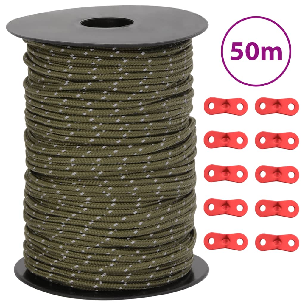 Corda Tenda Con Strisce Riflettenti E Chiavi 50 M