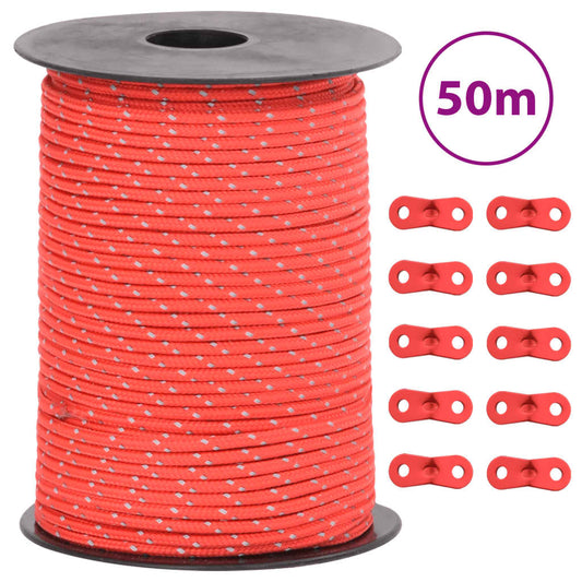 Corda Tenda Con Strisce Riflettenti E Chiavi 50 M