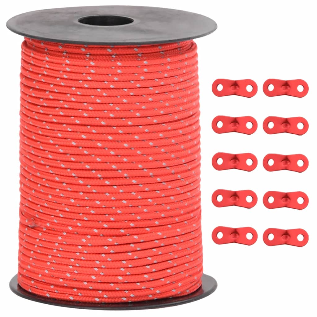 Corda Tenda Con Strisce Riflettenti E Chiavi 50 M