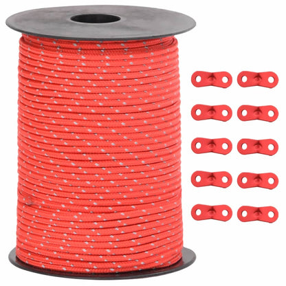 Corda Tenda Con Strisce Riflettenti E Chiavi 50 M