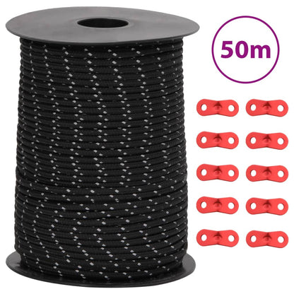 Corda Tenda Con Strisce Riflettenti E Chiavi 50 M