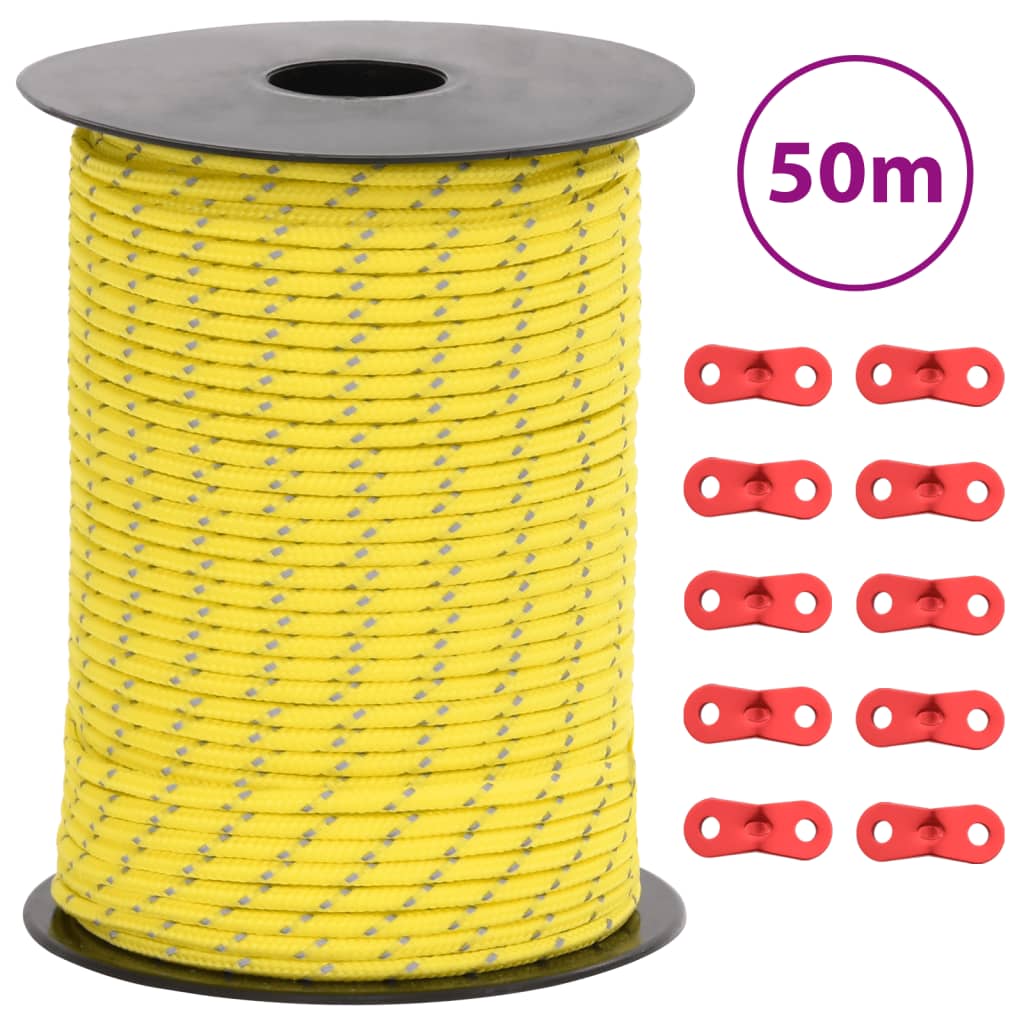 Corda Tenda Con Strisce Riflettenti E Chiavi 50 M