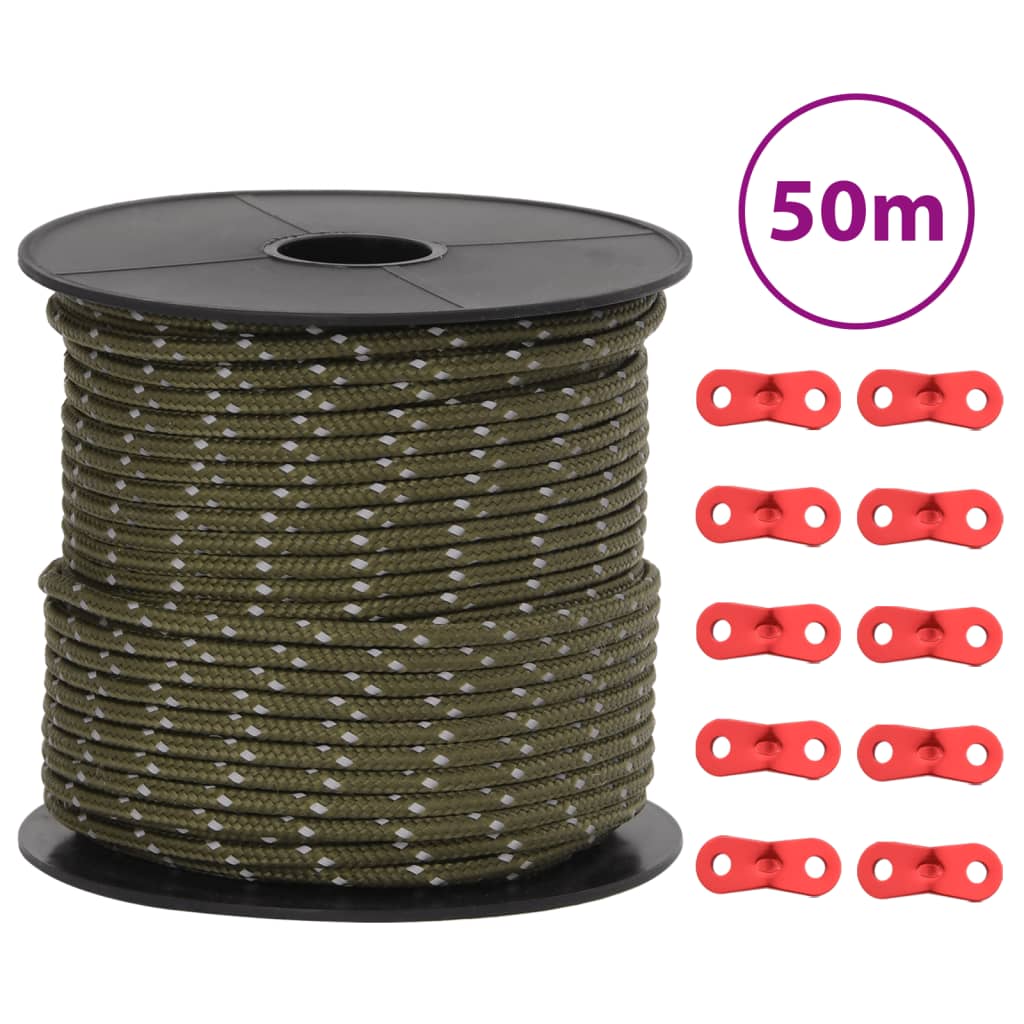 Corda Tenda Con Strisce Riflettenti E Chiavi 50 M
