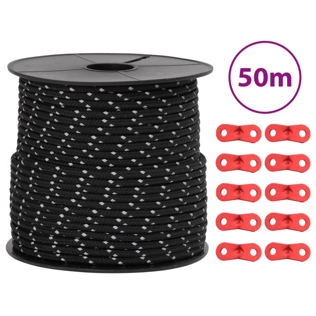 Corda Tenda Con Strisce Riflettenti E Chiavi 50 M
