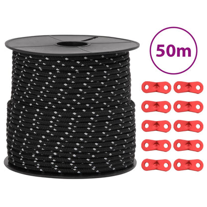 Corda Tenda Con Strisce Riflettenti E Chiavi 50 M