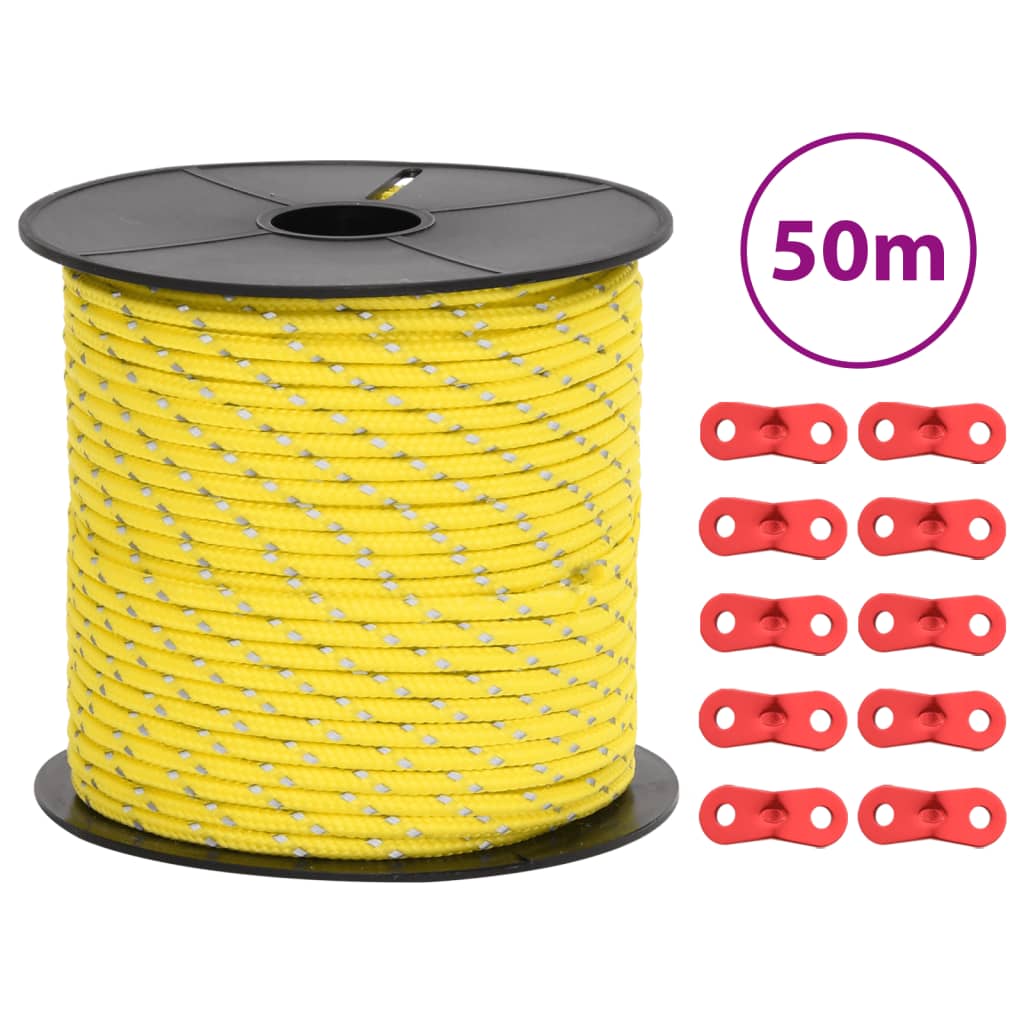 Corda Tenda Con Strisce Riflettenti E Chiavi 50 M