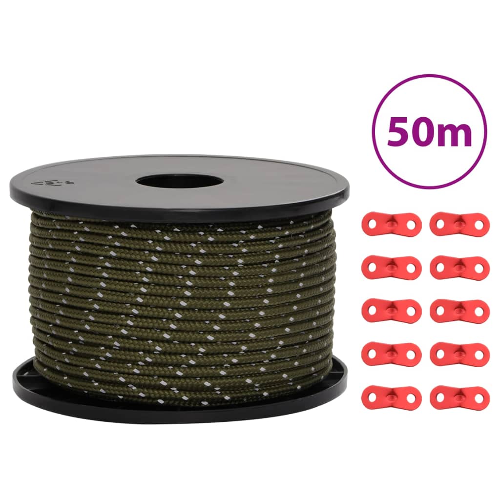 Corda Tenda Con Strisce Riflettenti E Chiavi 50 M