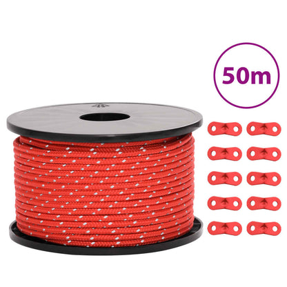 Corda Tenda Con Strisce Riflettenti E Chiavi 50 M
