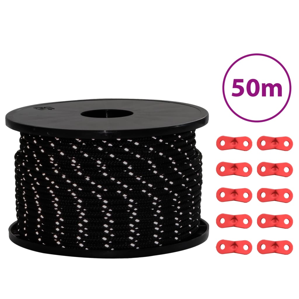 Corda Tenda Con Strisce Riflettenti E Chiavi 50 M