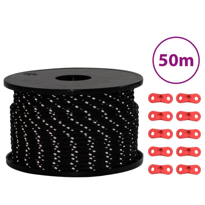 Corda Tenda Con Strisce Riflettenti E Chiavi 50 M