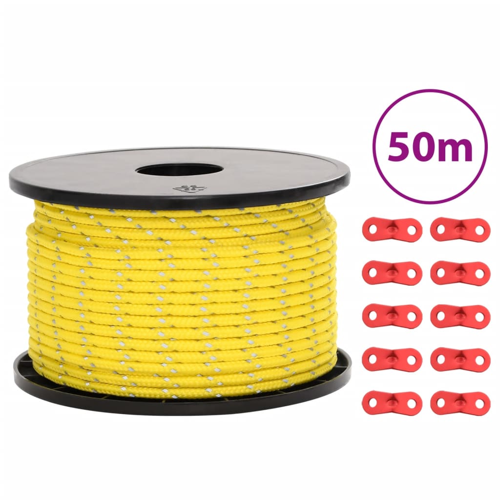 Corda Tenda Con Strisce Riflettenti E Chiavi 50 M